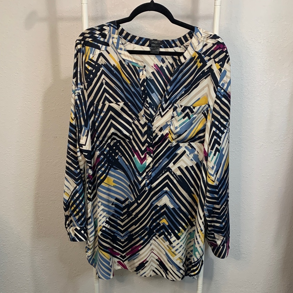 Ann Taylor Multicolor Chevron‎ Blouse